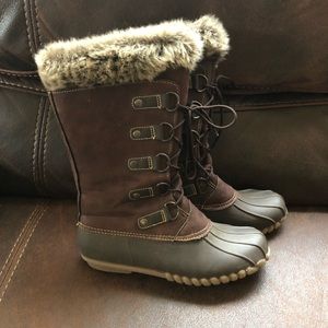 Tall Faux Fur Lace Duck Boots